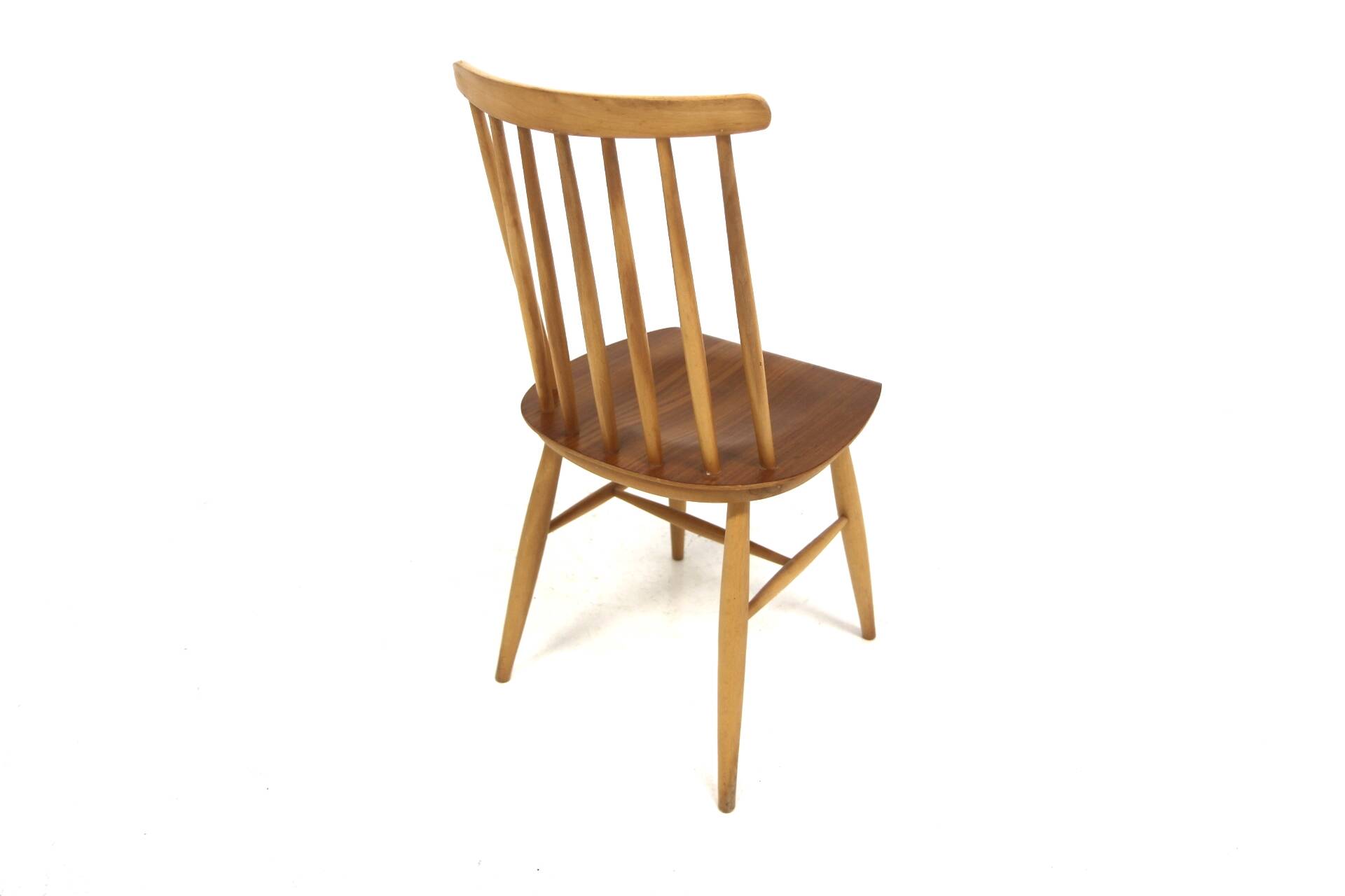 Set of 4 Scandinavian "Pinnstol" beech chairs, Sweden, 1960