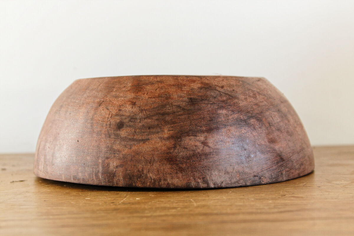Raw wooden salad bowl