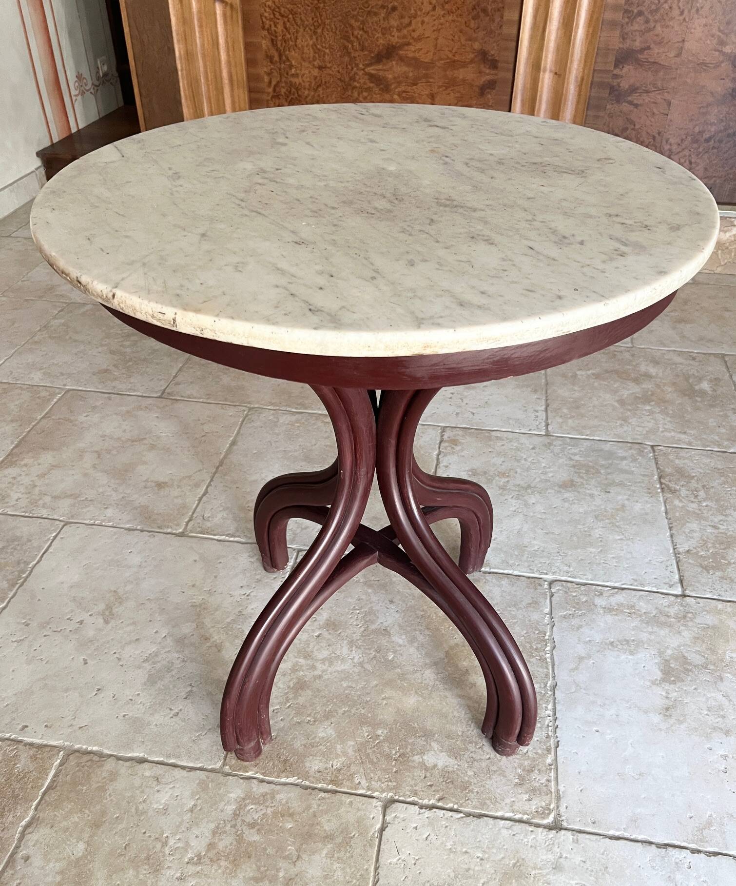 Thonet Table No. 8 from 1888 Café Museum after Adolph Loos marble top