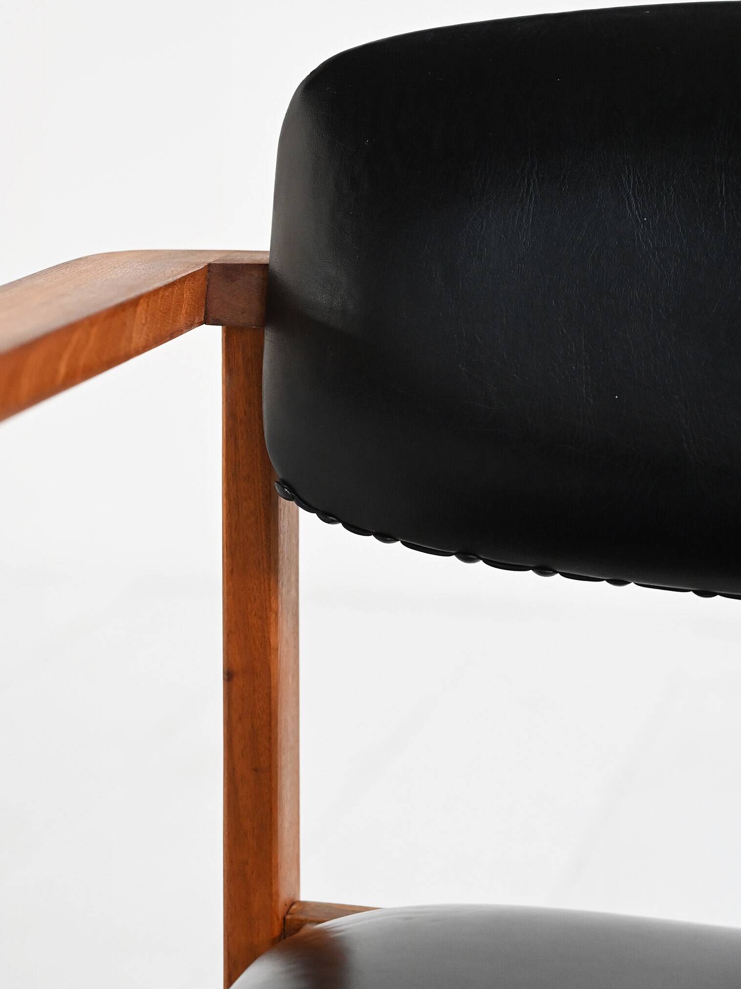 Teak and leather chair, Denmark 1960s