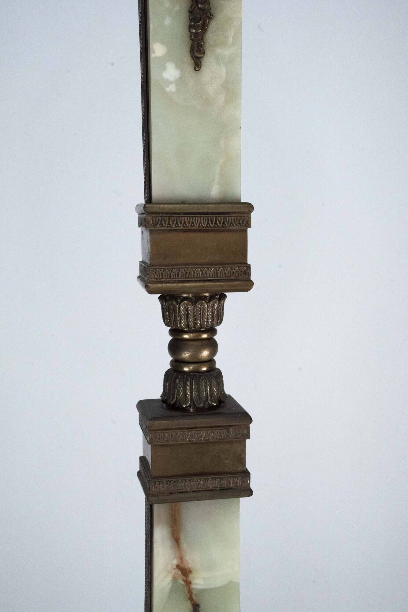 Rare Italian Hollywood Regency Onyx and Bronze Floor Lamp, 1970s