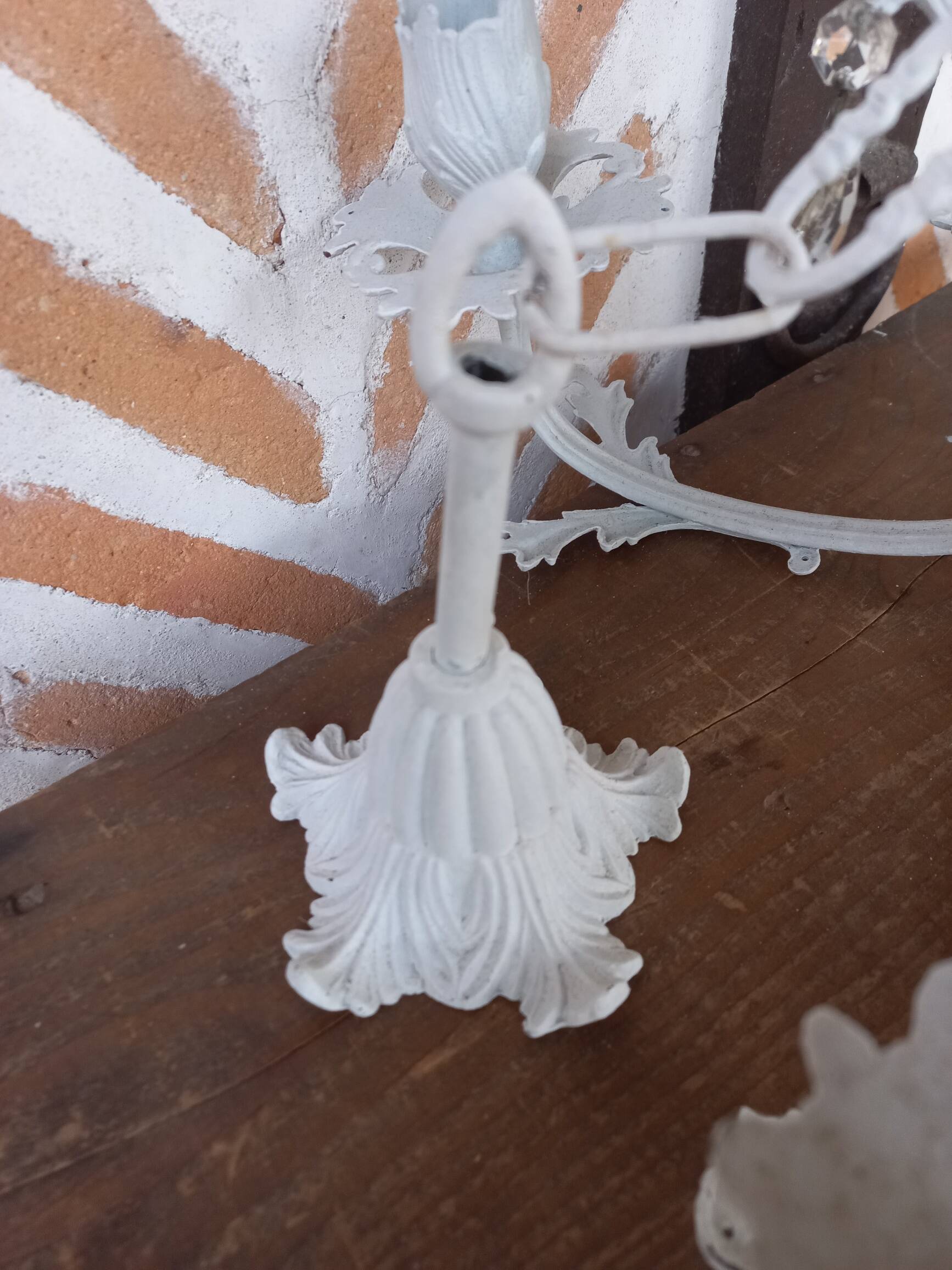 Lustre bougeoir pampilles