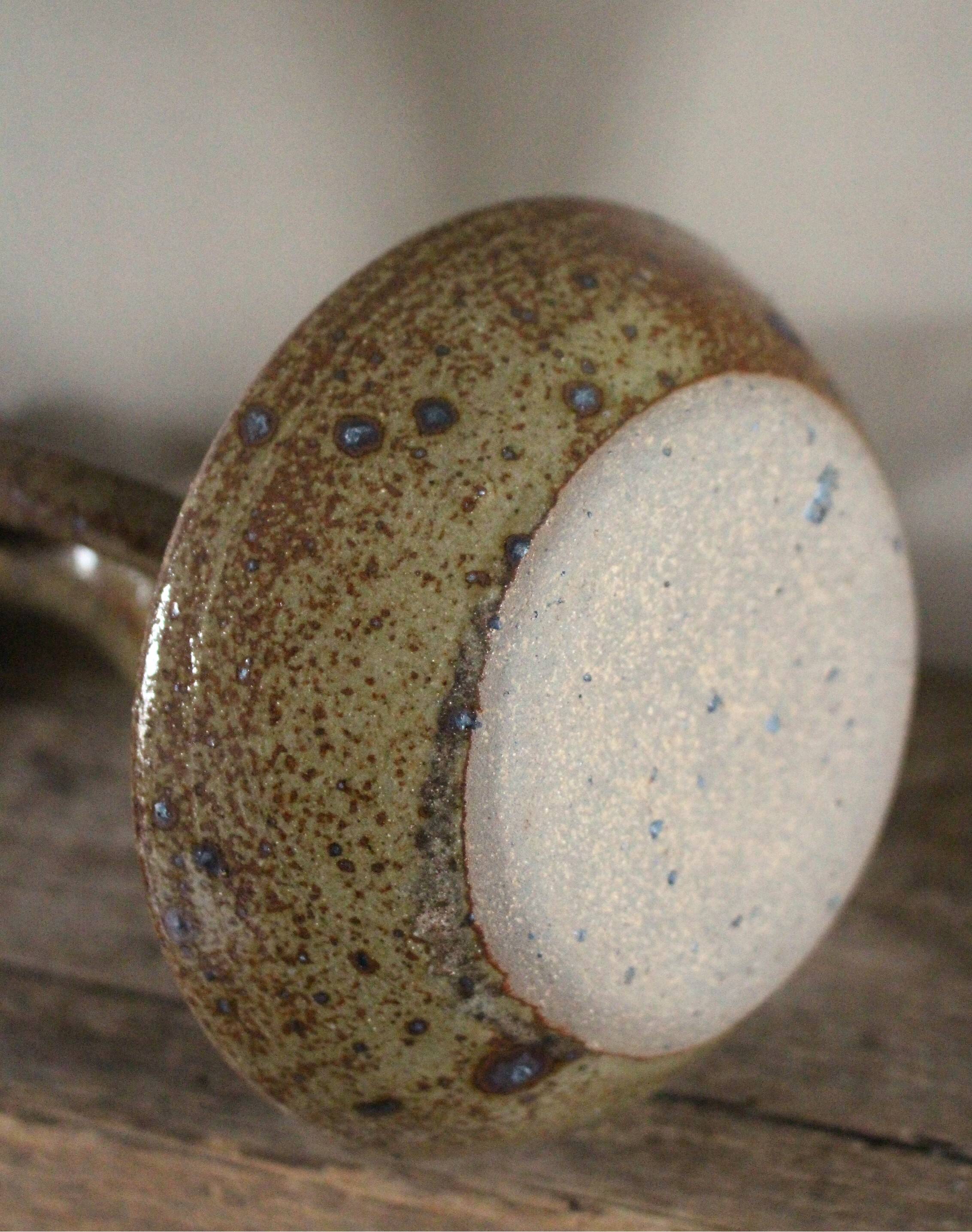 Vintage pyrite cave rat stoneware candlestick