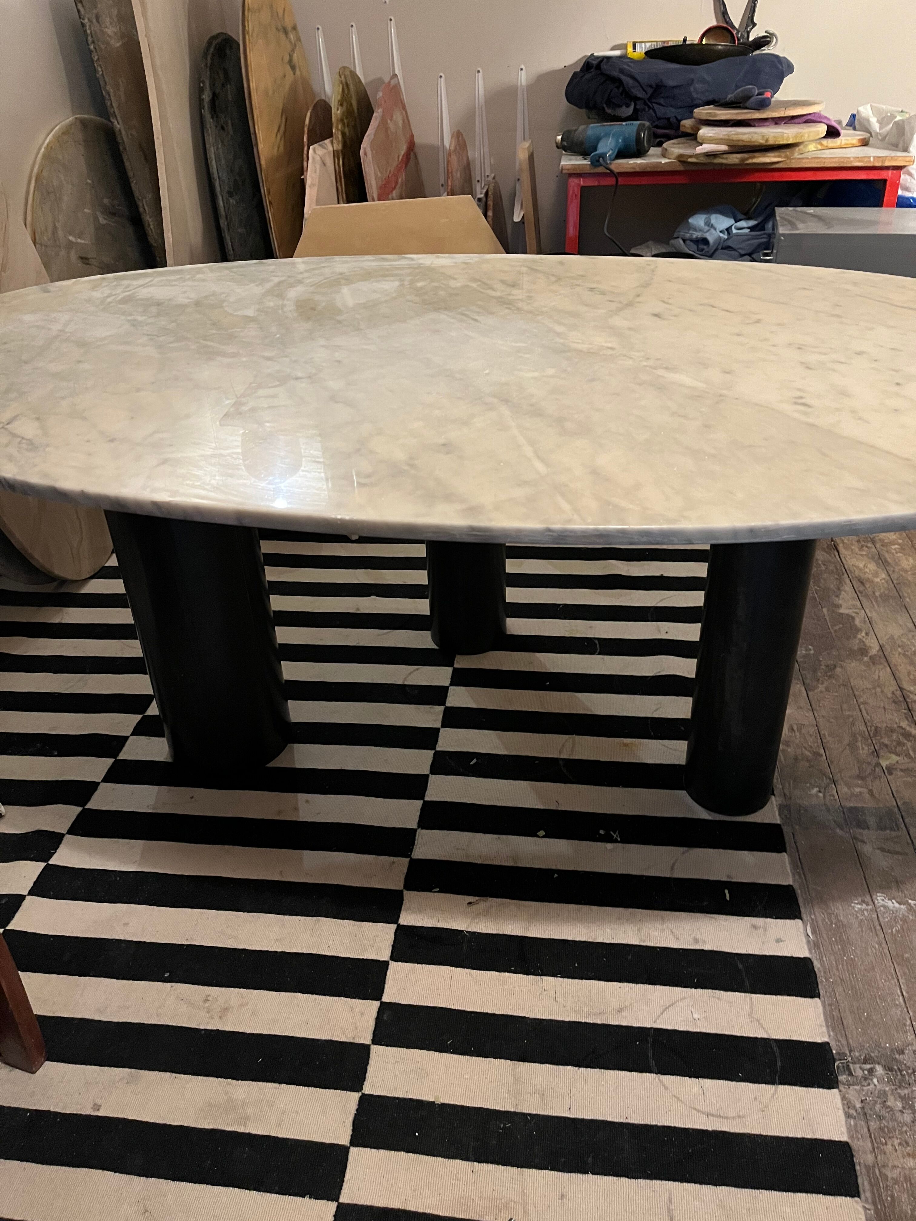 Marble dining table and steel legs