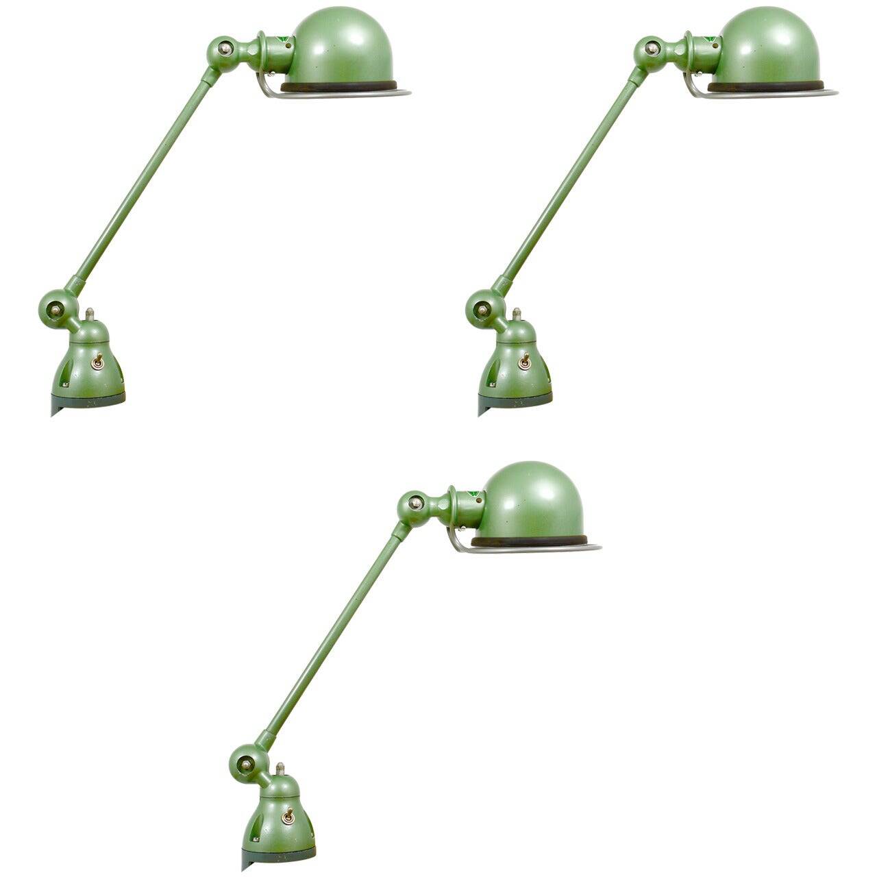 Matching industrial clamp lamp by Jean Louis Domecq for Jielde Lyon, 1950s.