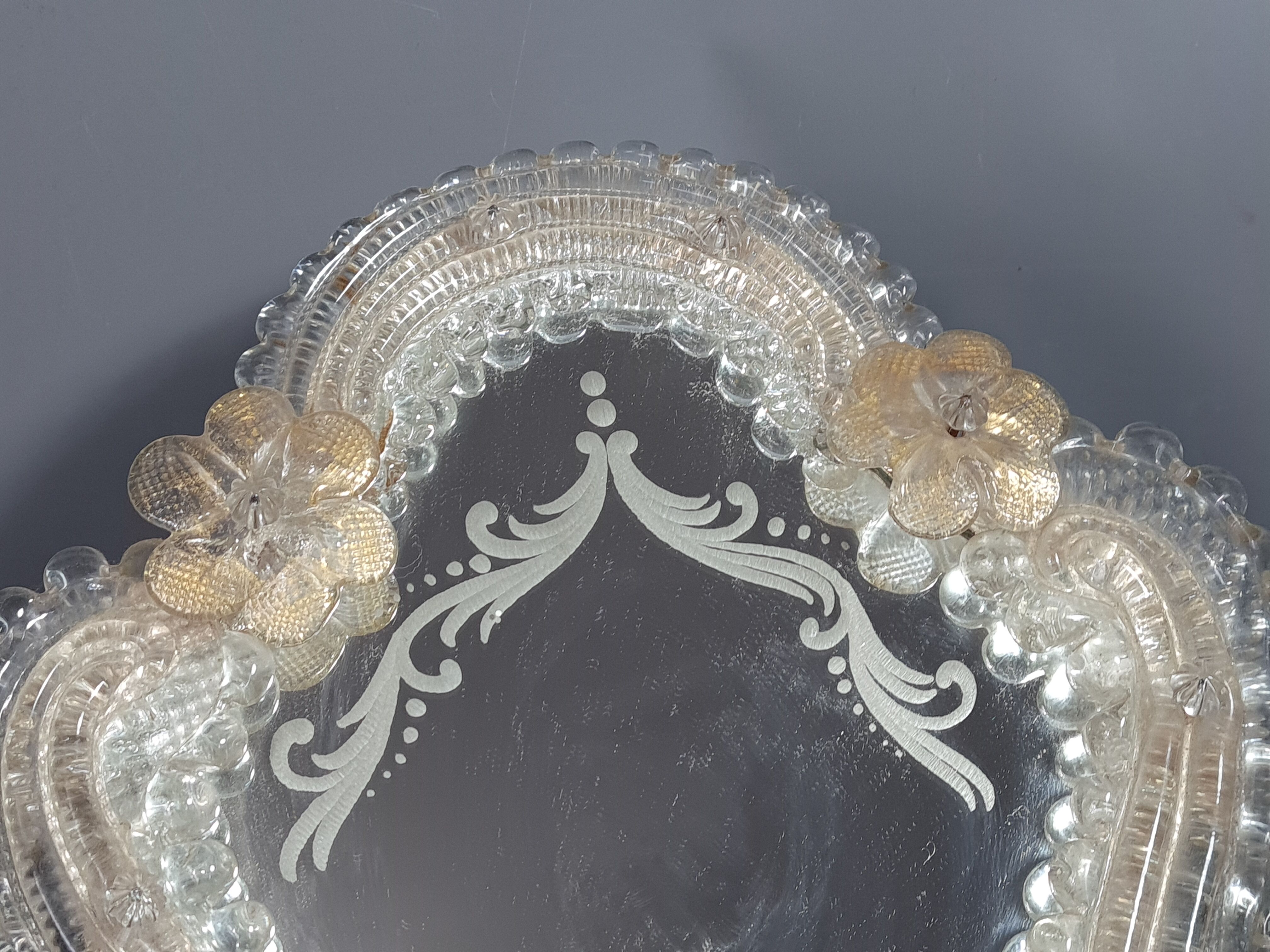 Old Venetian glass mirror to install or hang without lack. SB