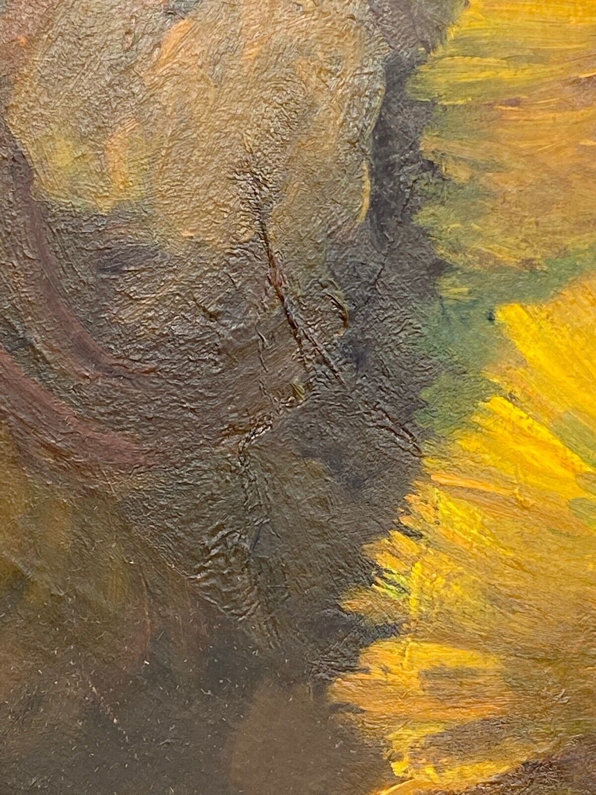 Oil on canvas by o tremoureux tournesols XXeme still life