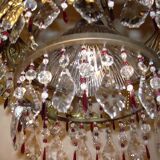 Vintage gilded cascading crystal chandelier