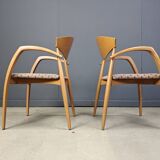 Fauteuils espagnols vintage en bois, lot de 6, années 1990