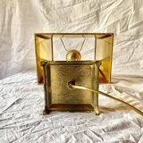 Vintage table lamp in gold brass and black marble