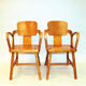 Pair of birch arm chairs by Per Aaslid Norway 1950s