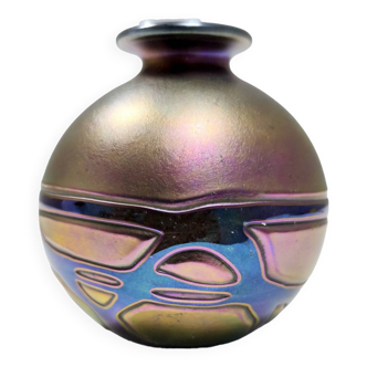 Opalescent Mdina Glass Vase from Malta