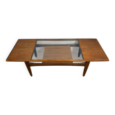 Table basse vintage G-Plan "Mad Men" gamme Fresco années 1960 en teck et afromosia