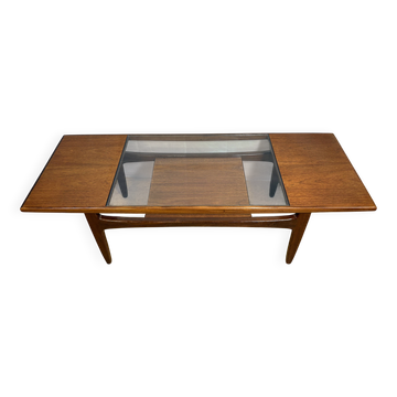 Table basse vintage G-Plan "Mad Men" gamme Fresco années 1960 en teck et afromosia