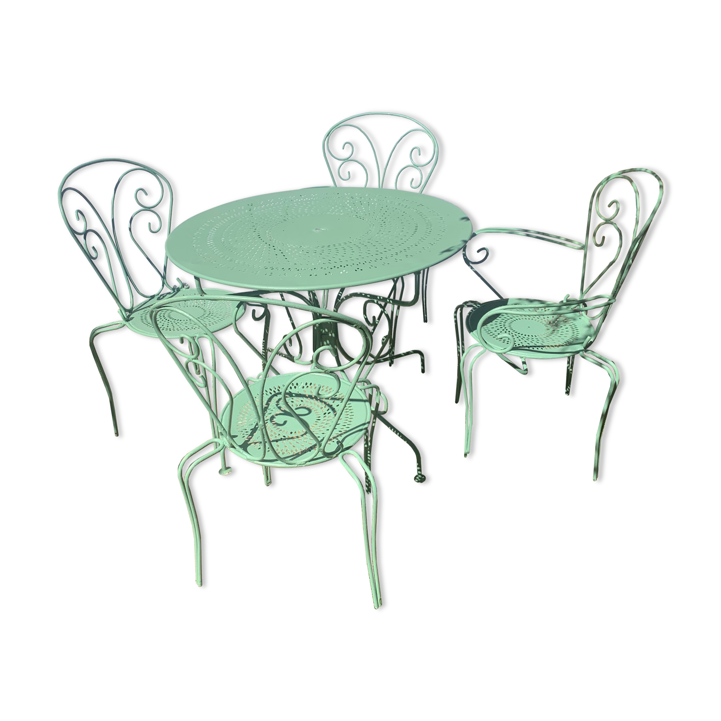 Provence green wrought iron garden room