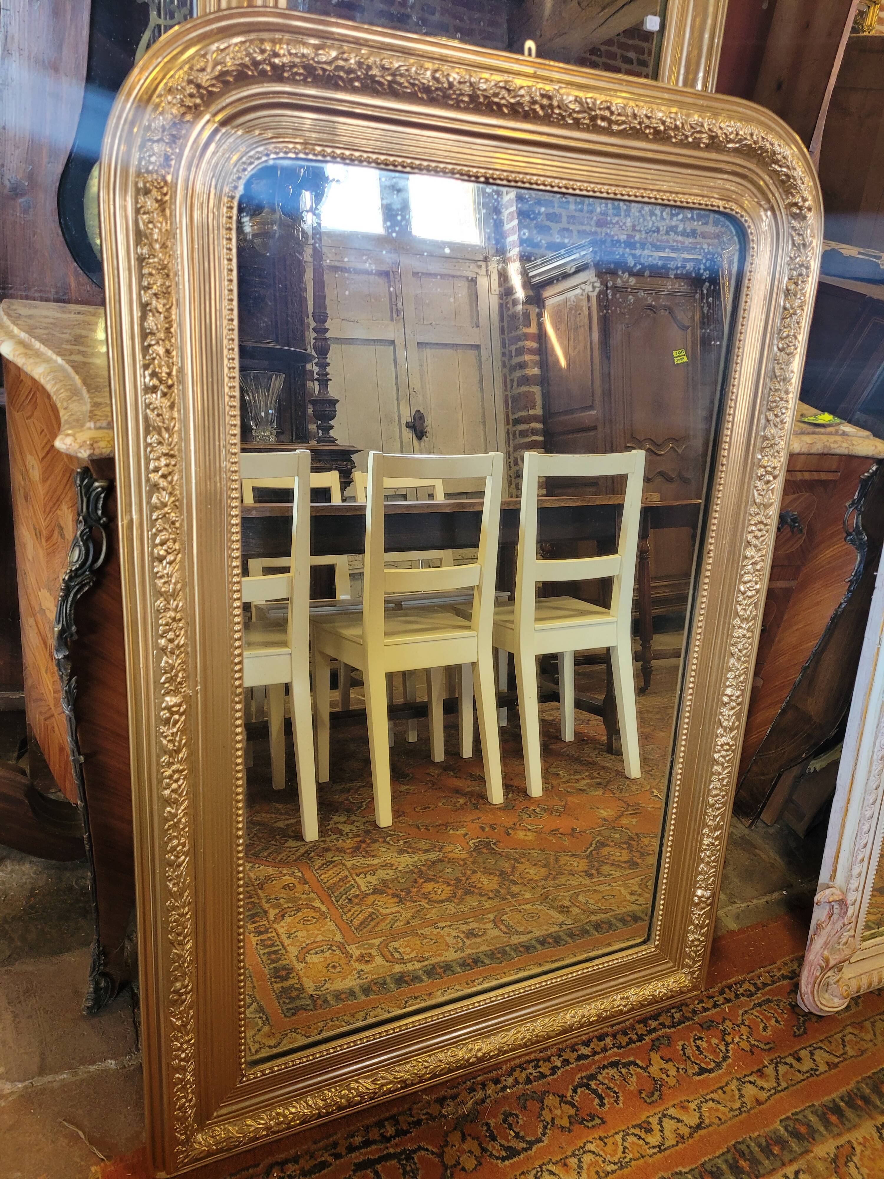 Miroir Louis Philippe doré ancien 119x81cms