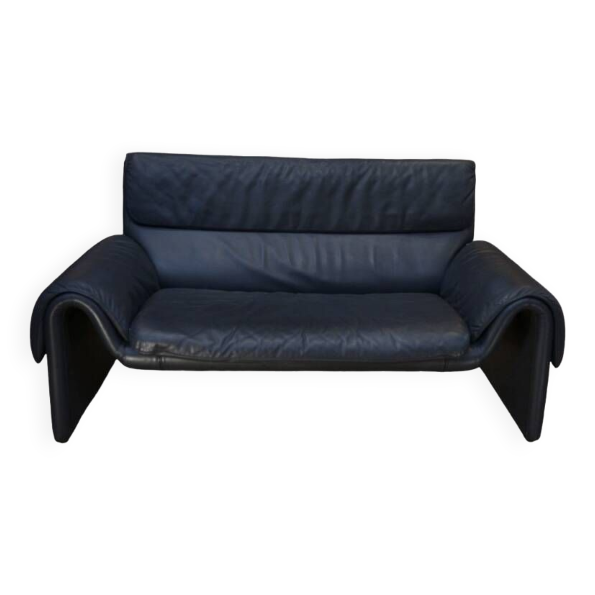 High-end black leather sofa, luxury De Sede sofa