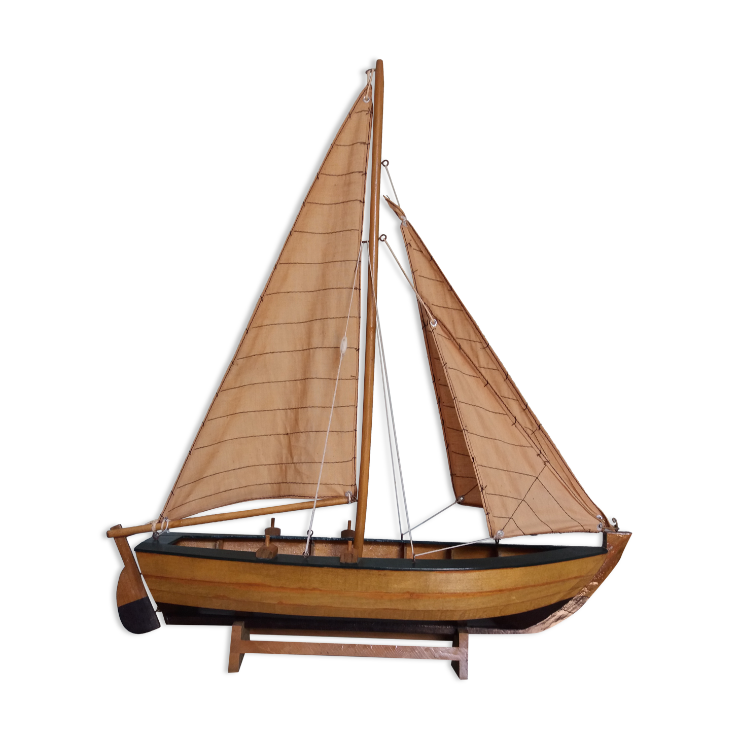 Wooden boat model sailboat