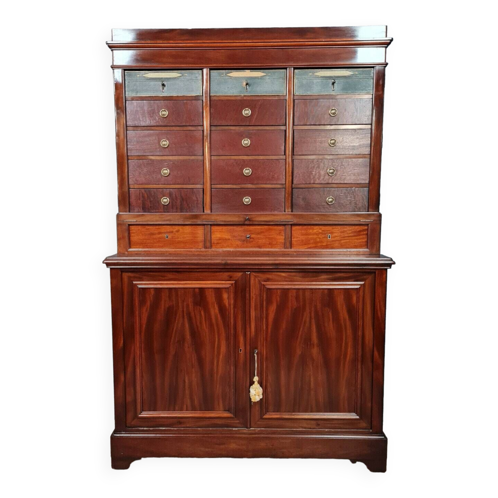 Notary's furniture: Napoleon III period mahogany cabinet