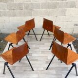 Set of 6 Galvanitas S30 industrial chairs