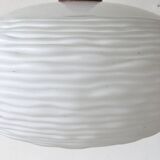 Suspension in frosted glass and teak by Louis Kalff for Philips, 1960 s