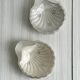Pair of silver shell bowls