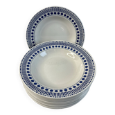 Set of 12 deep plates Sarreguemines Béatrice collection