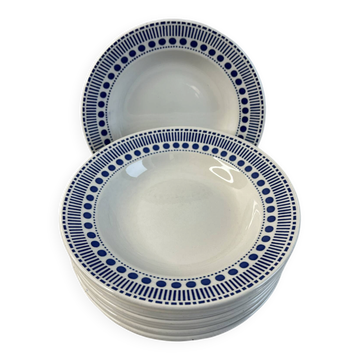 Set of 12 deep plates Sarreguemines Béatrice collection