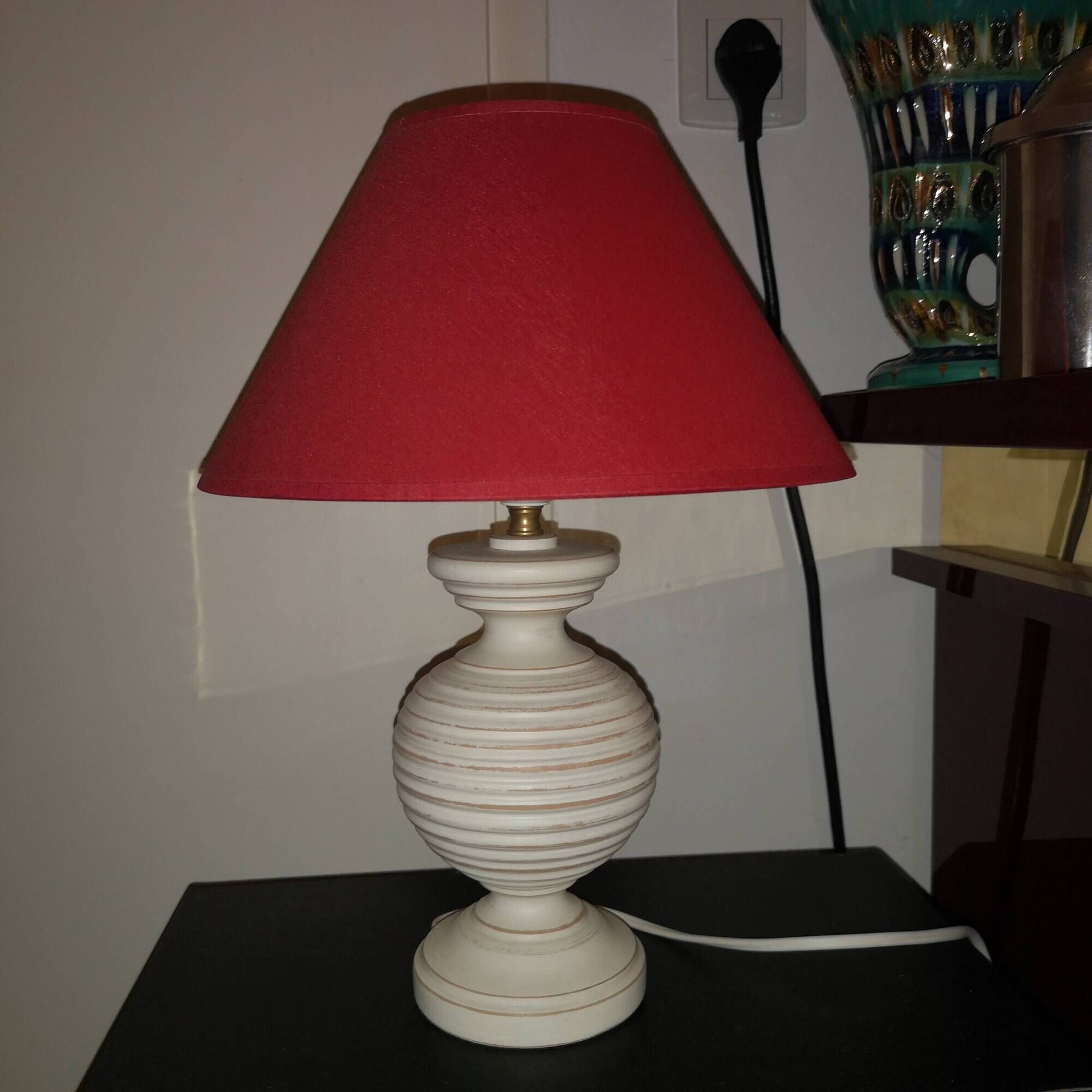 Madura lamp in patinated turned wood  h 36.5 cm