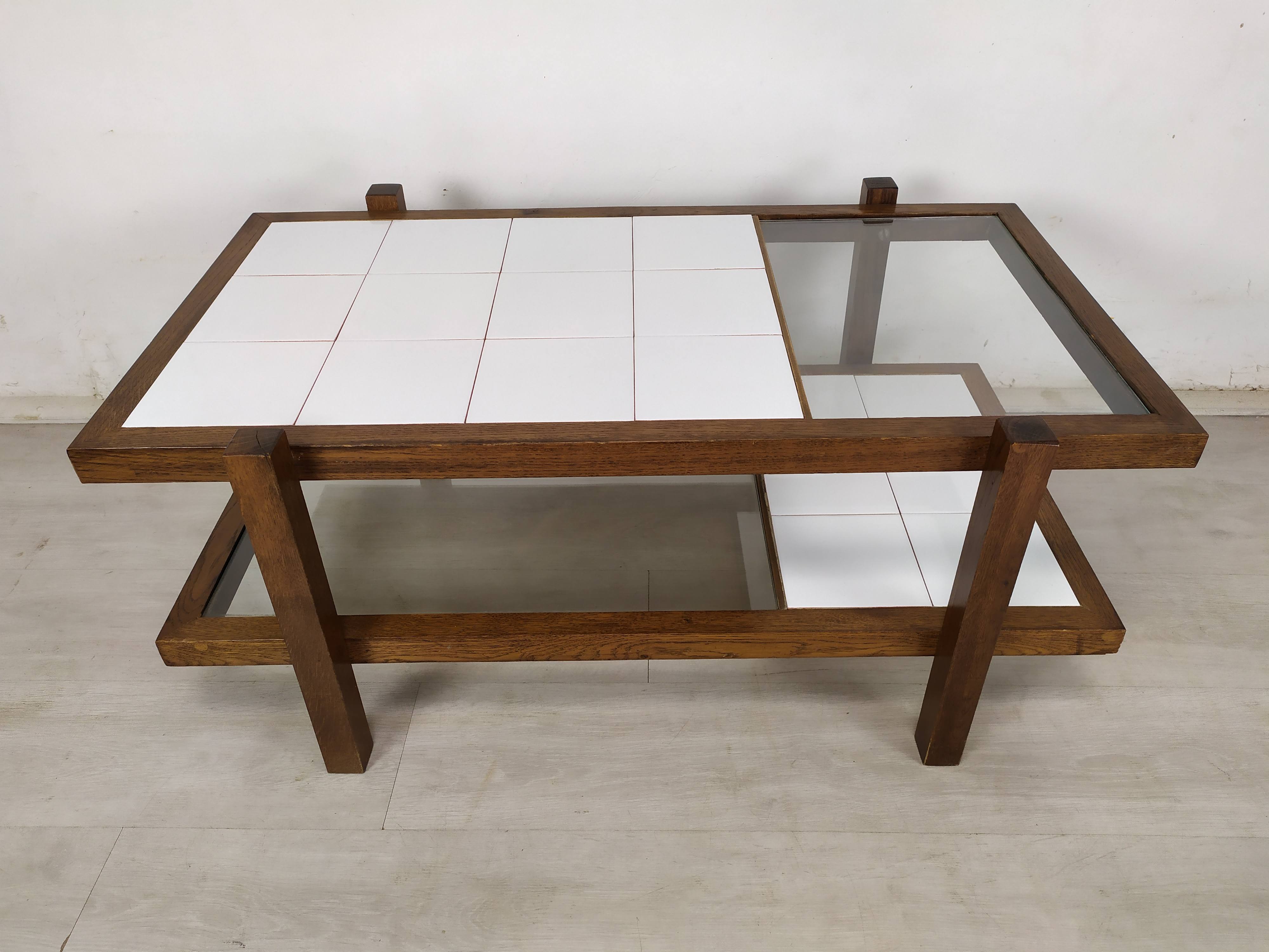Vintage coffee table double trays