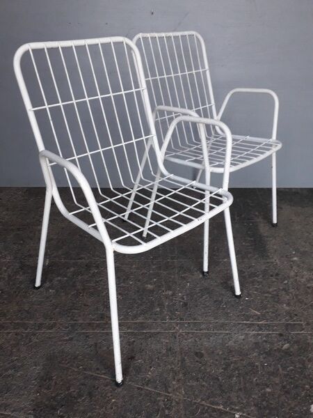 Pair 2 chairs / chairs Emu Rio metal vintage time 1960