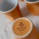 Set of 6 Orange Crumpled Espresso Coffee Cups Revol