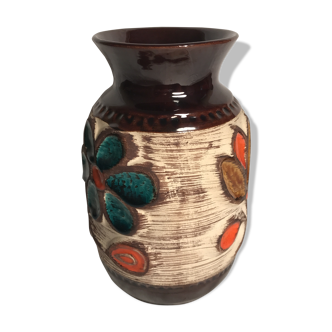 Vase ancien en céramique fleur france galerie vintage