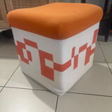 Vintage orange pouf 70's