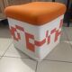 Vintage orange pouf 70's