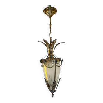 Bronze and polished glass suspension circa 1900