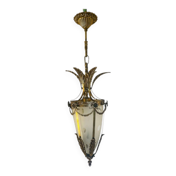 Bronze and polished glass suspension circa 1900