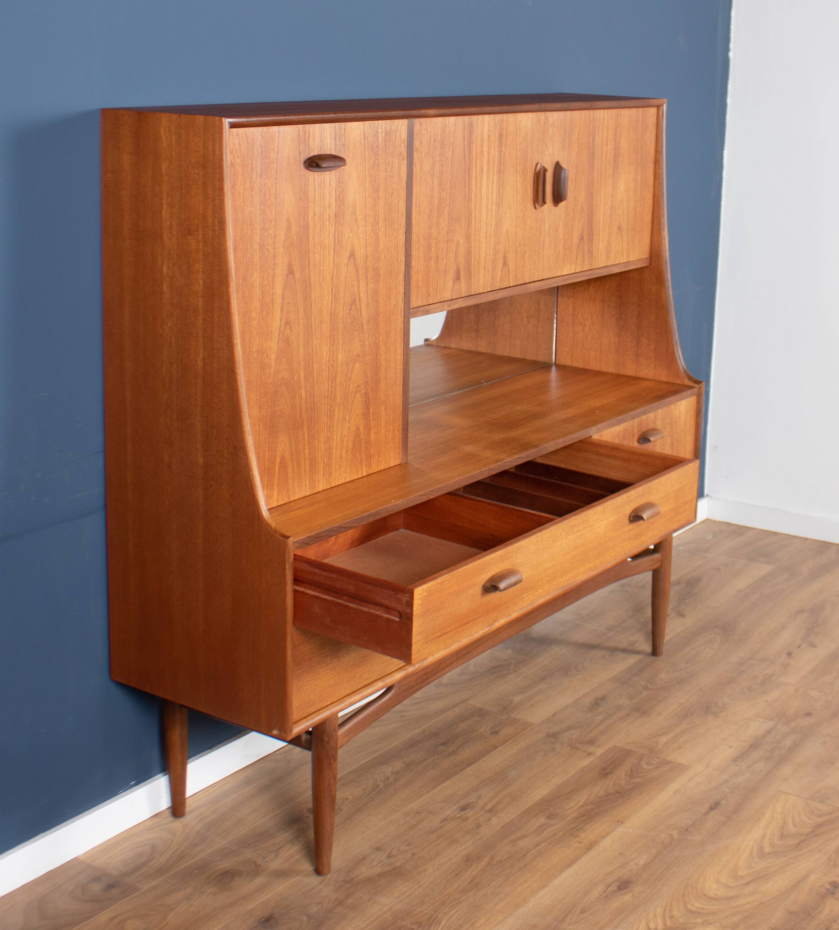Retro Teak 1960s Long G Plan Scandi Mid Century High Sideboard