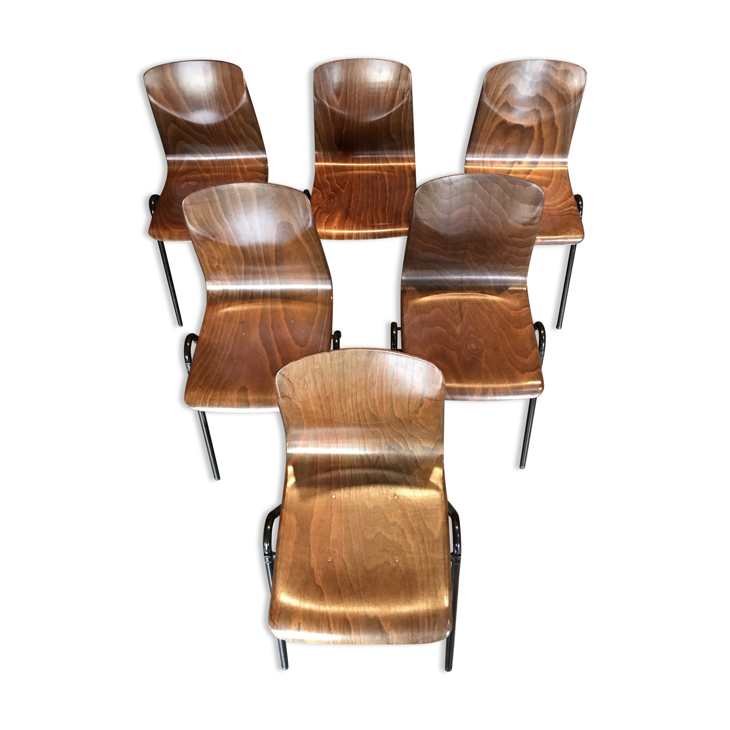 Set of 6 chairs design Friso Kraemer 1950