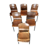 Set of 6 chairs design Friso Kraemer 1950