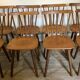 Set of 8 vintage chairs with bars and compass legs 1960