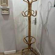 Vintage Italian Bamboo Rattan Coat Stand 1970s