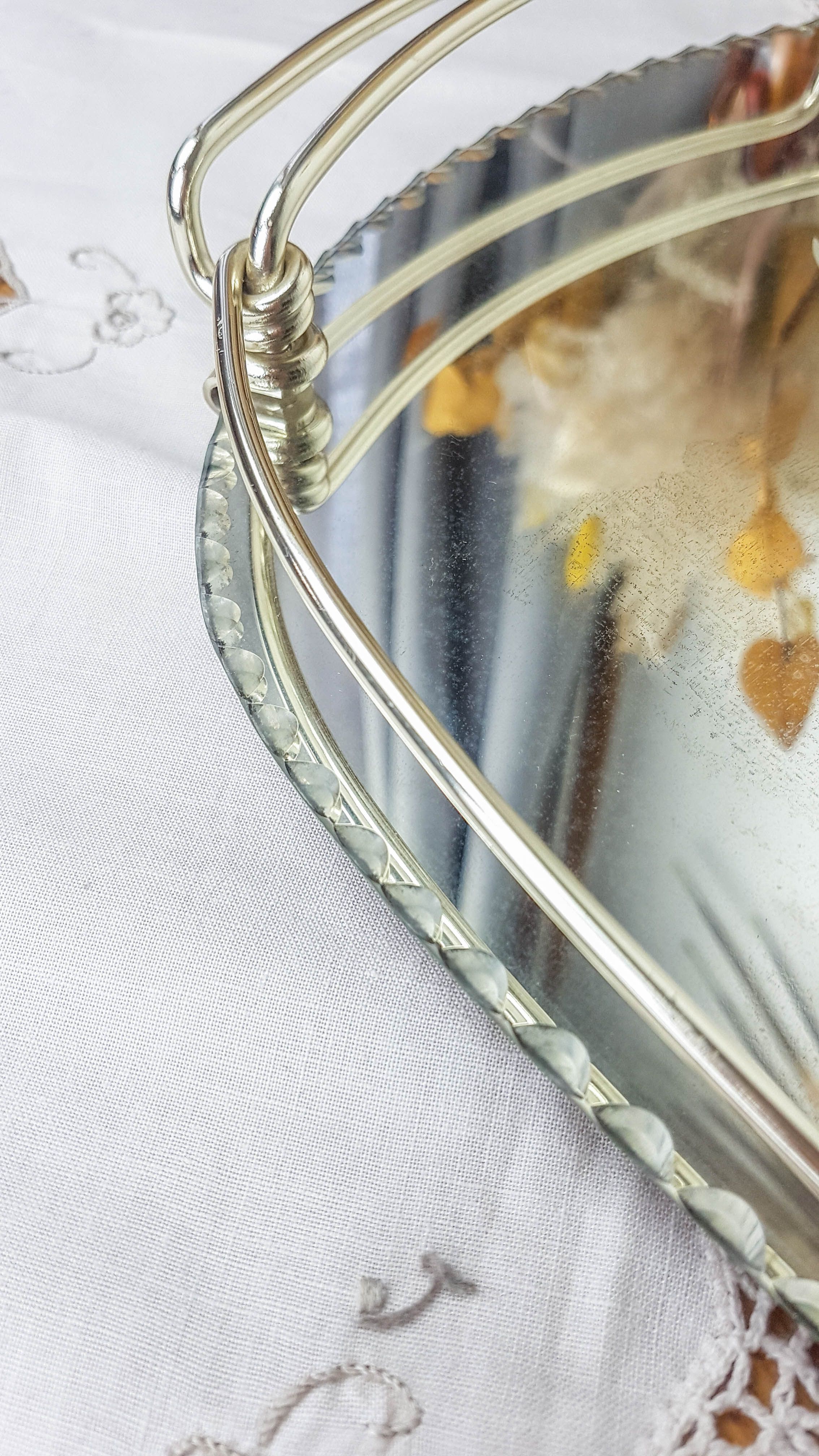 Vintage mirror tray