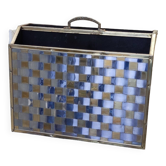 English woven metal magazine rack