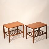 Pair of scandinavian bedside tables in teak