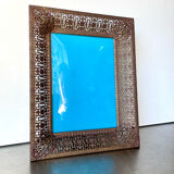 Antique Metal Picture Frame in Baroque style convex glass
