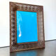 Antique Metal Picture Frame in Baroque style convex glass