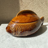 Ceramic fish tureen from sarreguemines