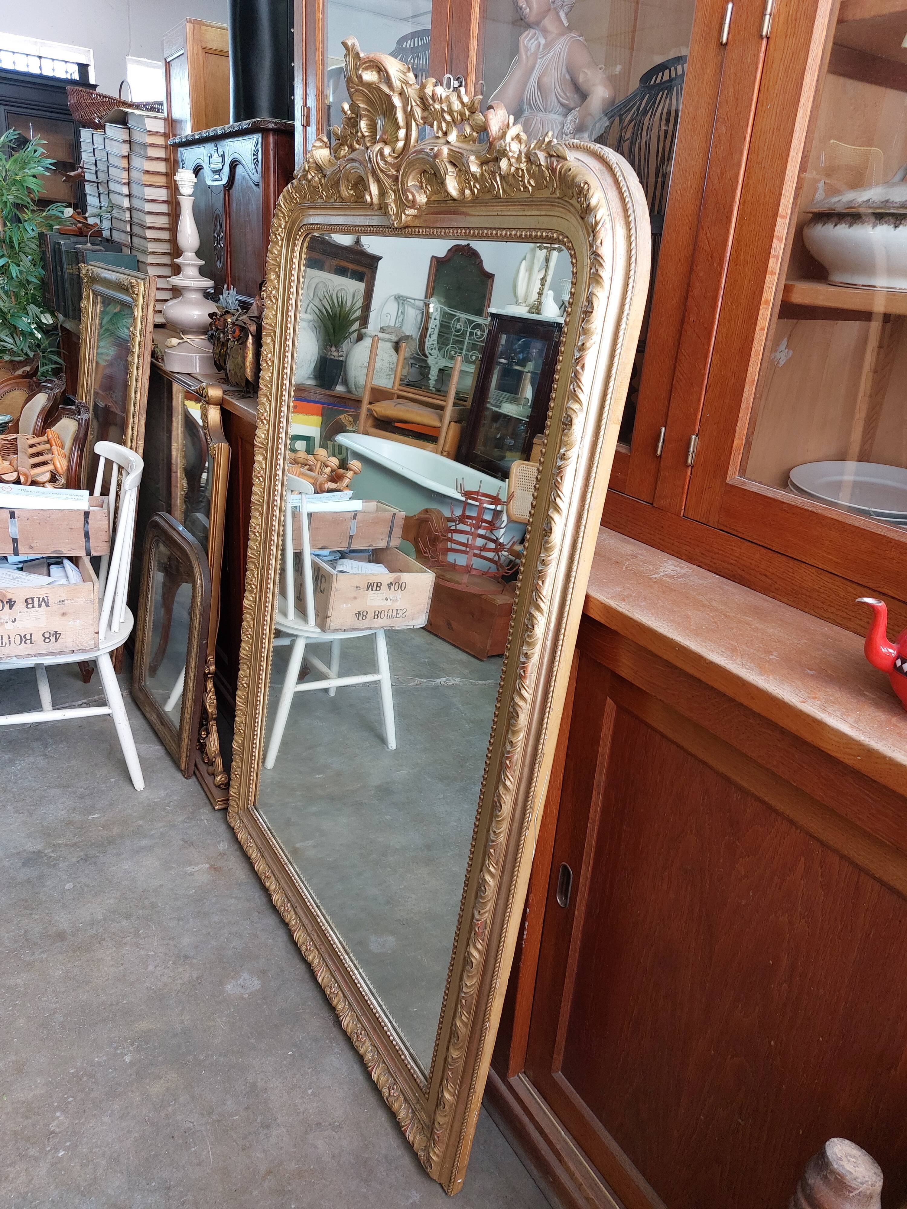 Louis XV mirror in gilded wood 19th century -1m63