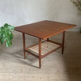 Vintage teak and rope magazine rack coffee table
